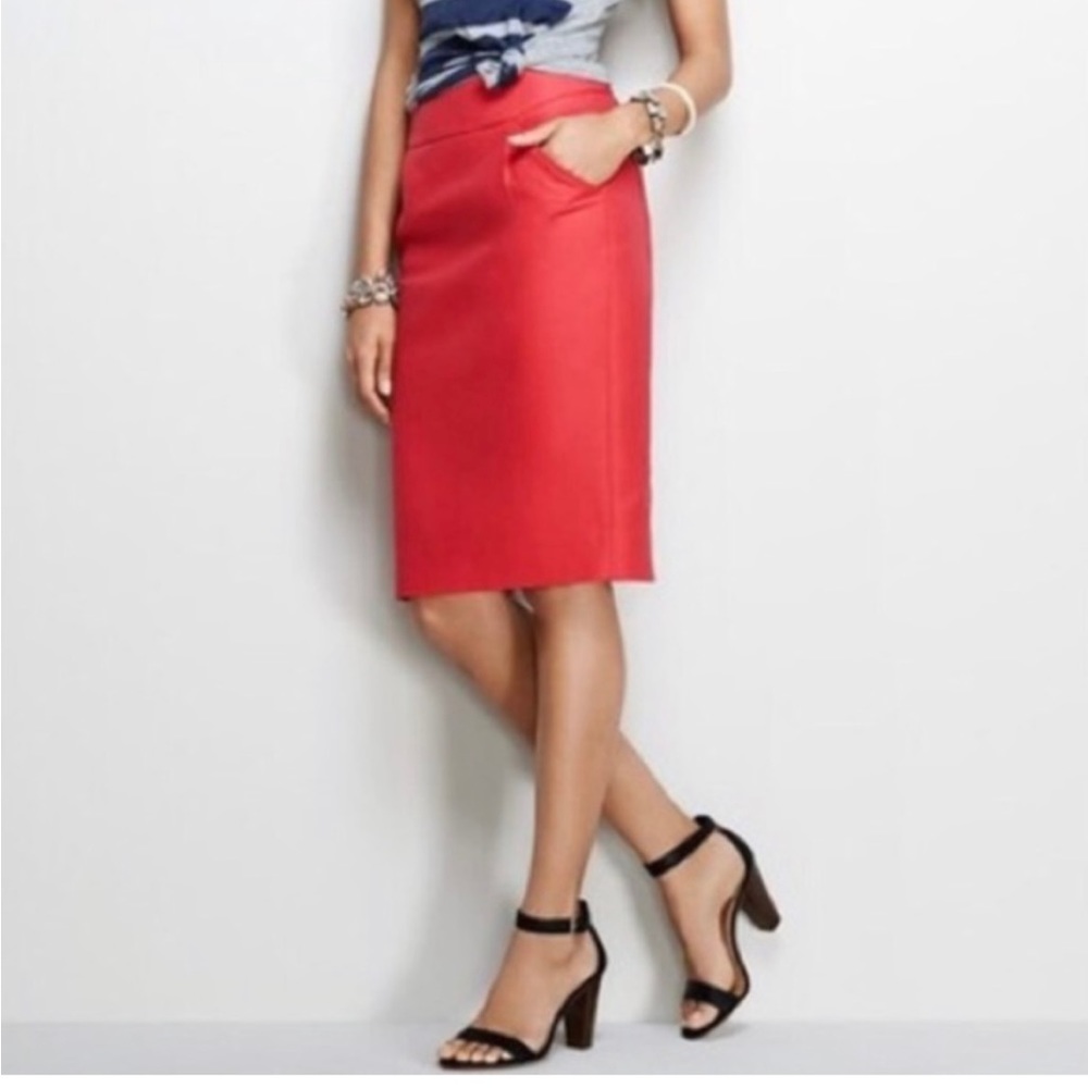 J Crew red pencil skirt